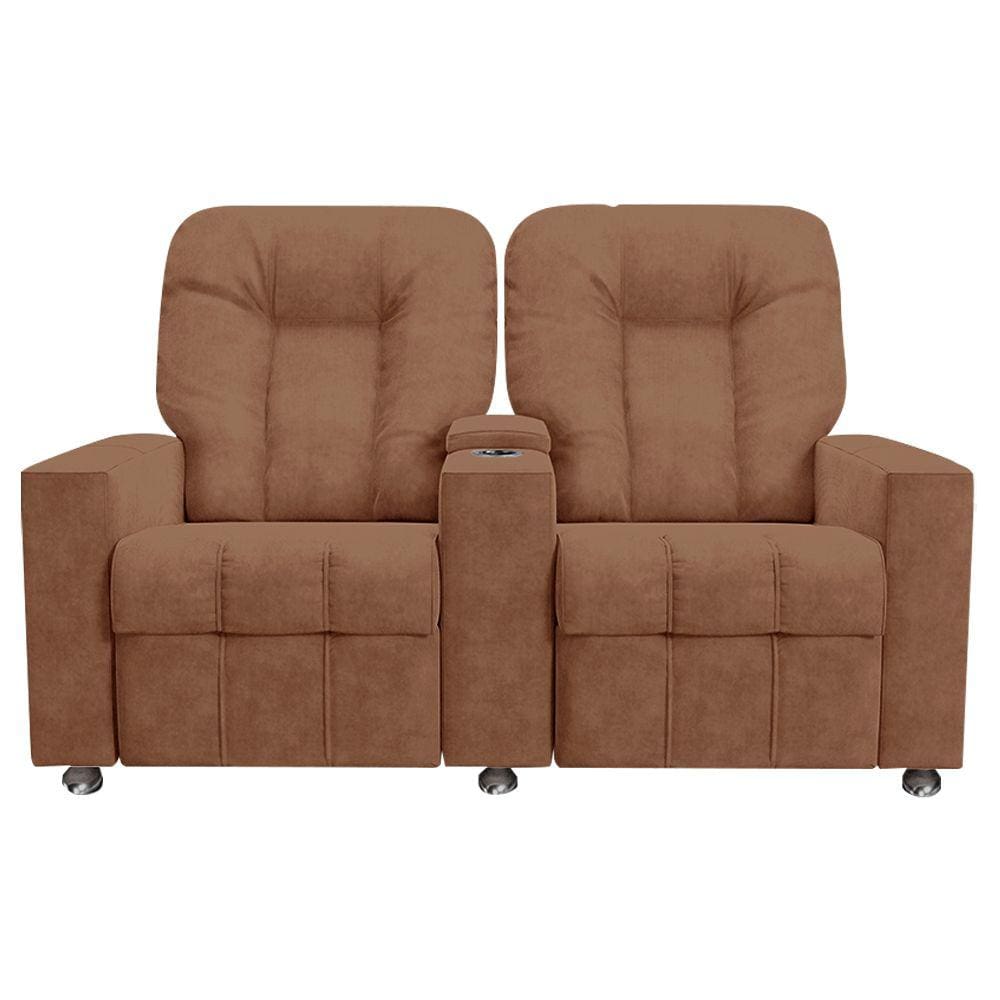 Poltrona Reclinável 2 Lugares Sala de Cinema Romeo F05 Veludo Terracota - Lyam Decor