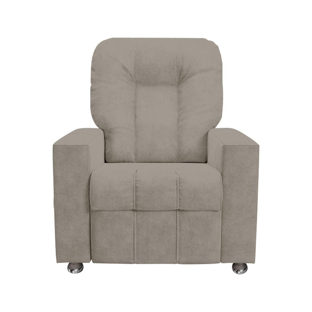 Poltrona do Papai Reclinável Romeo F05 Veludo Capuccino - Lyam Decor