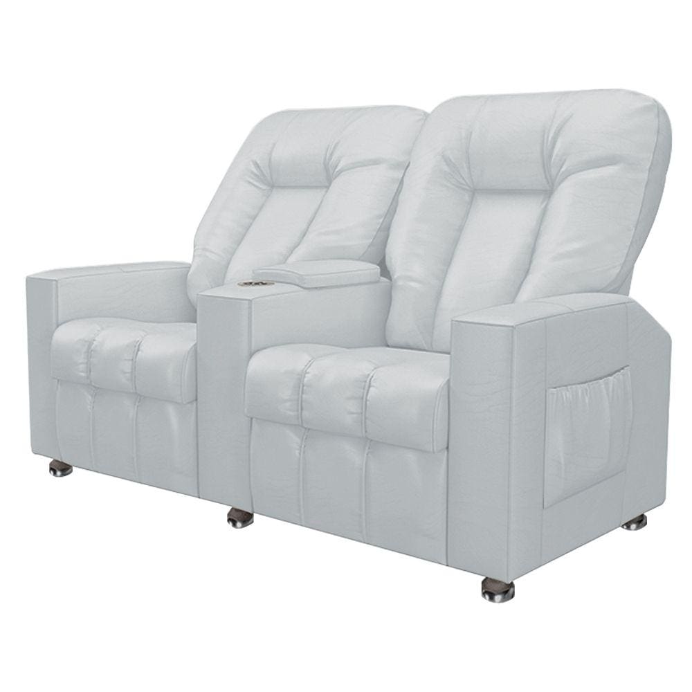 Poltrona Reclinável 2 Lugares Sala de Cinema Romeo F05 Facto Branco - Lyam Decor