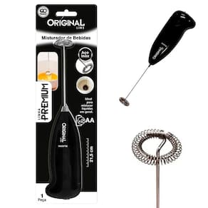 Mini Mixer Manual Misturador De Bebidas Inox Potente A Pilha