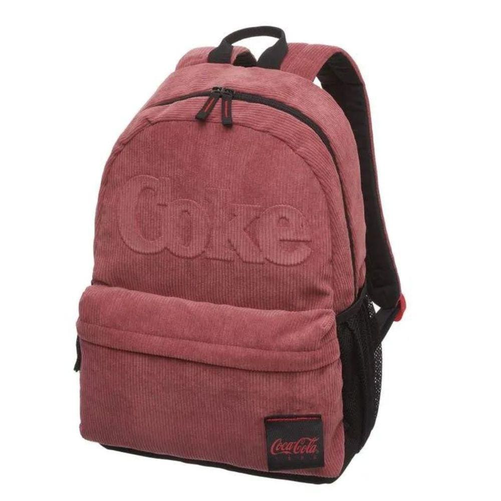 Mochila Coca-cola Royal Unissex Veludo Salmão