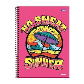 Caderno Univ. 1 Matéria 80Fls Fortnite Summer Rosa Foron