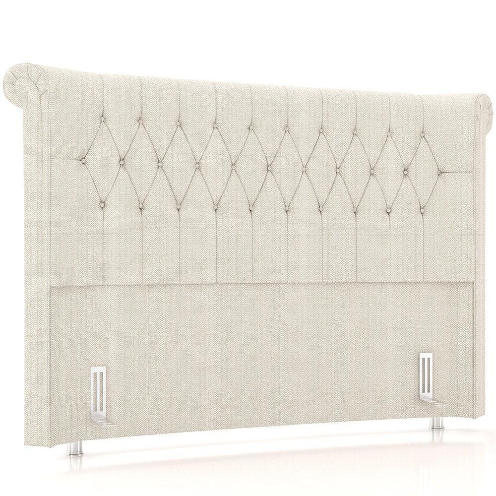 Cabeceira Cama Box Casal 140cm Estofada Meora P05 Linho Creme - Lyam Decor