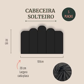 Placa Cabeceira Solteiro Estofada Adesiva de Colar na Parede Para Cama Box Kit 5 Placas Modelo Concha - Suede