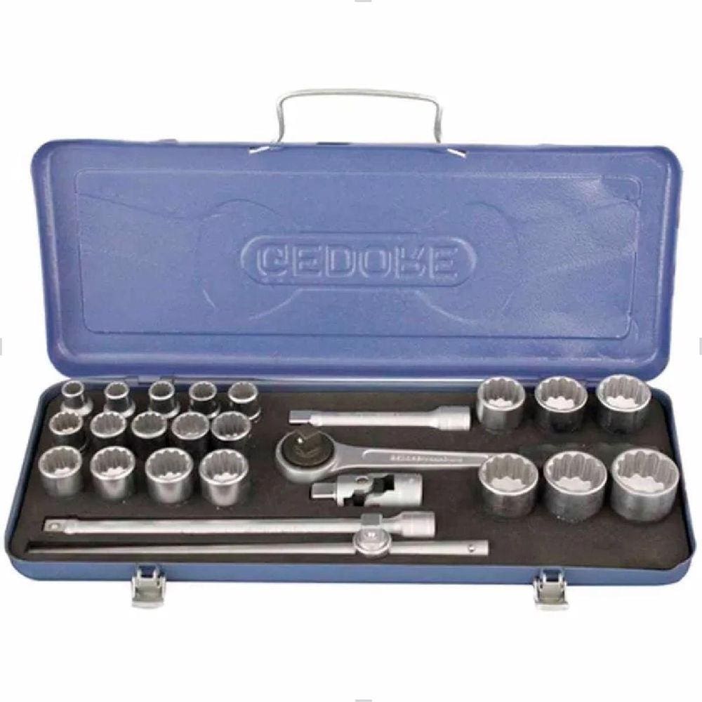 Jogo De Soquete 1/2" 10 A 32mm 25 Peças Estriado Gedore