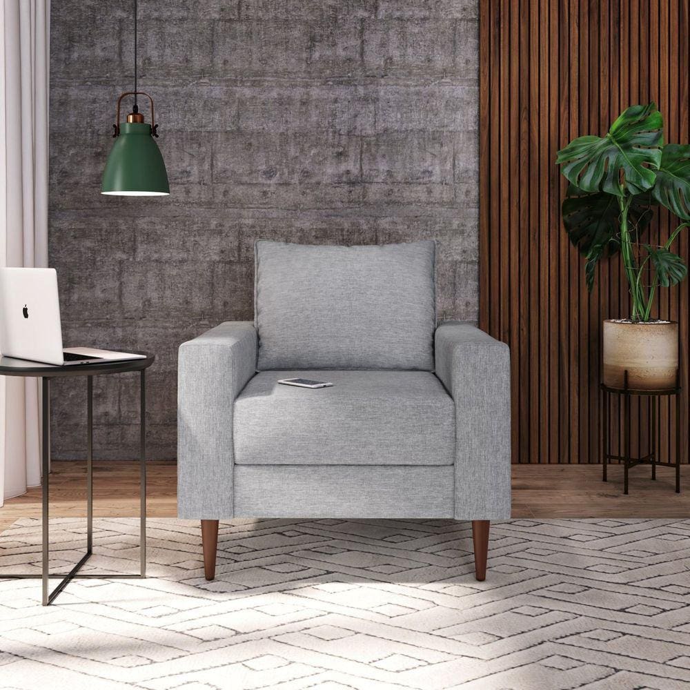 Poltrona para Sala de Estar Br 0,15 1 Ass 0,55 Ascona Cinza