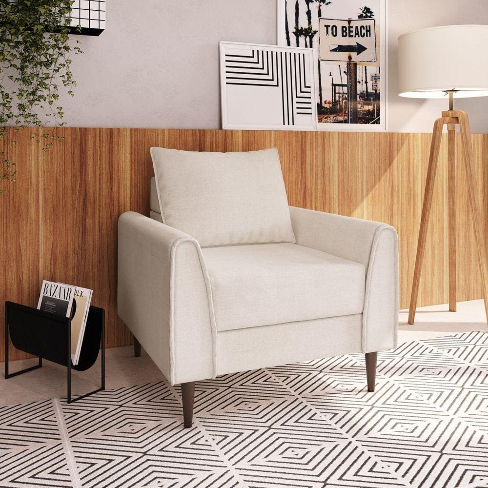 Poltrona para Sala de Estar Br 0,15 1 Ass 0,55 Bienna Off White