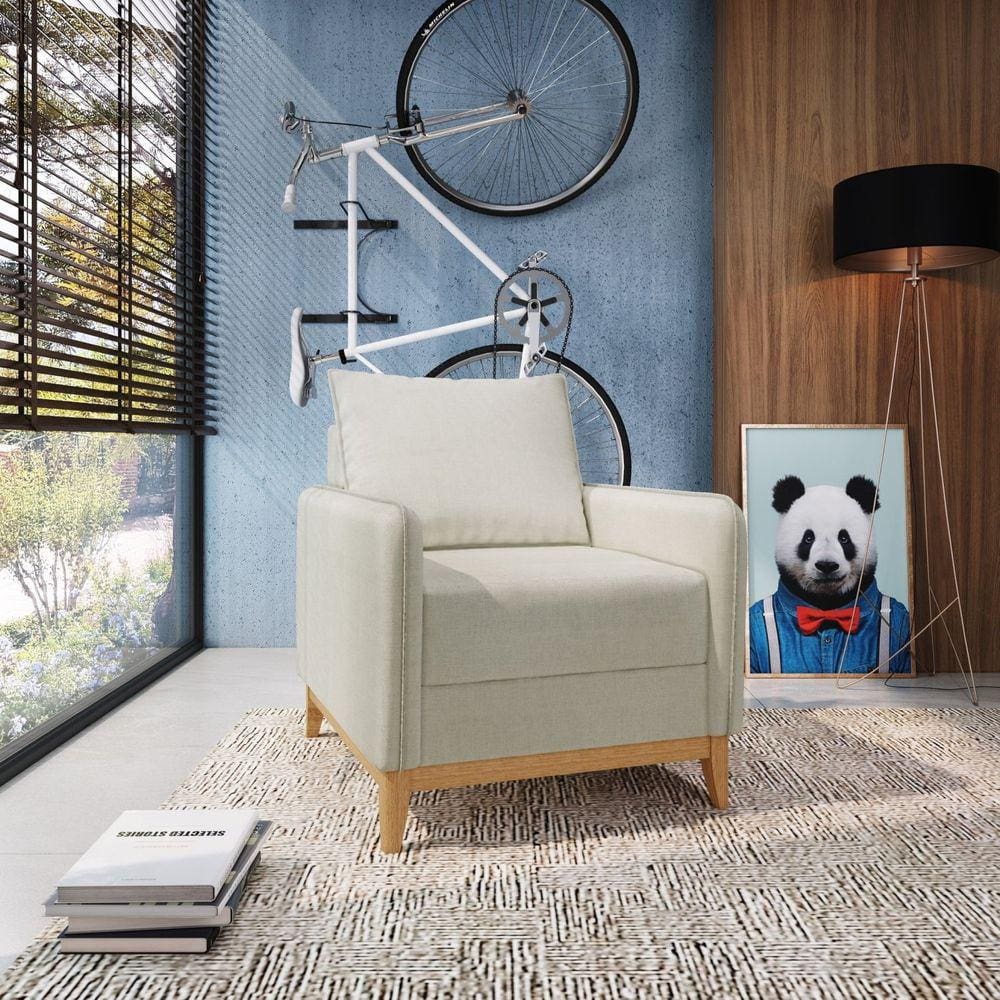 Poltrona para Sala de Estar Br 0,6 1 Ass 0,55 Lugano Off White