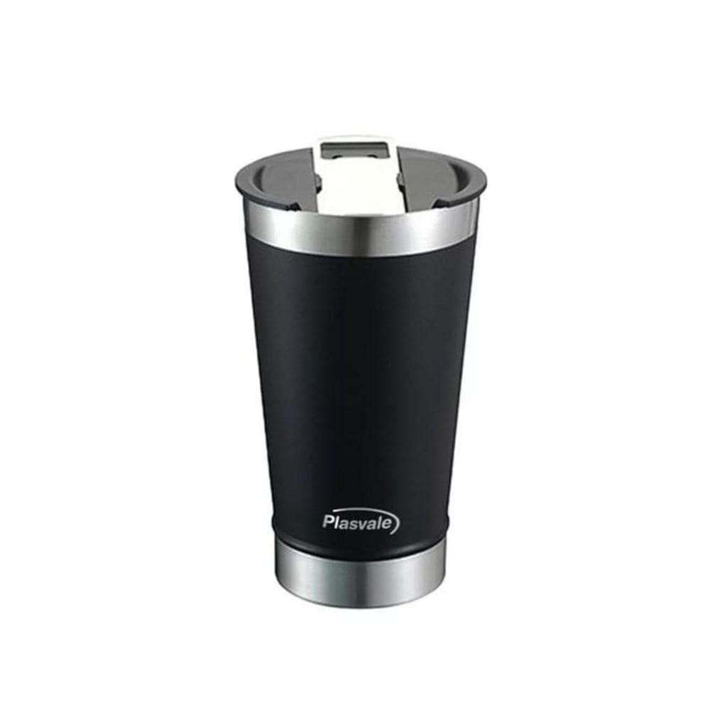 Copo Térmic Tampa Abridor De Garrafa Preto 650Ml Plasvale