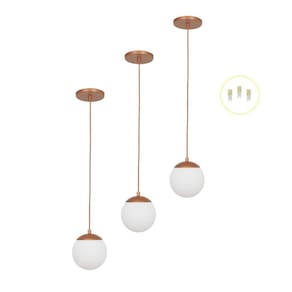 Kit 3 Pendentes Jabuticaba Cobre Bola Globo De Vidro + Led V