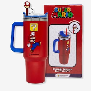 Canecao Tumbler C/ Pingente 1,15 Lt Super Mario - Z.Criativa
