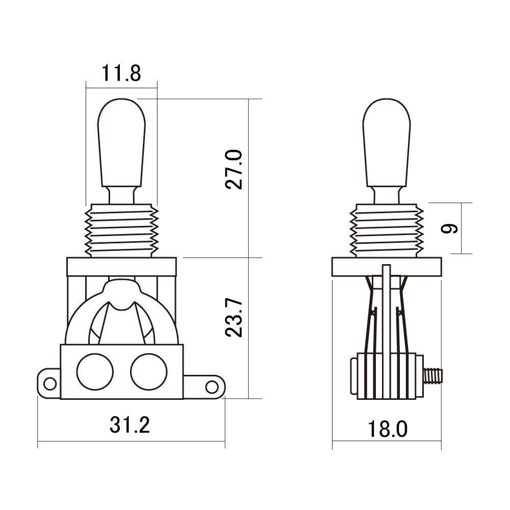 Chave Seletora 3 Posições Les Paul Cromada Hosco YM-T20C [F035]