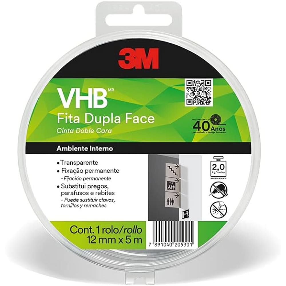 Fita Dupla Face VHB 12MM X 5 M - 3M