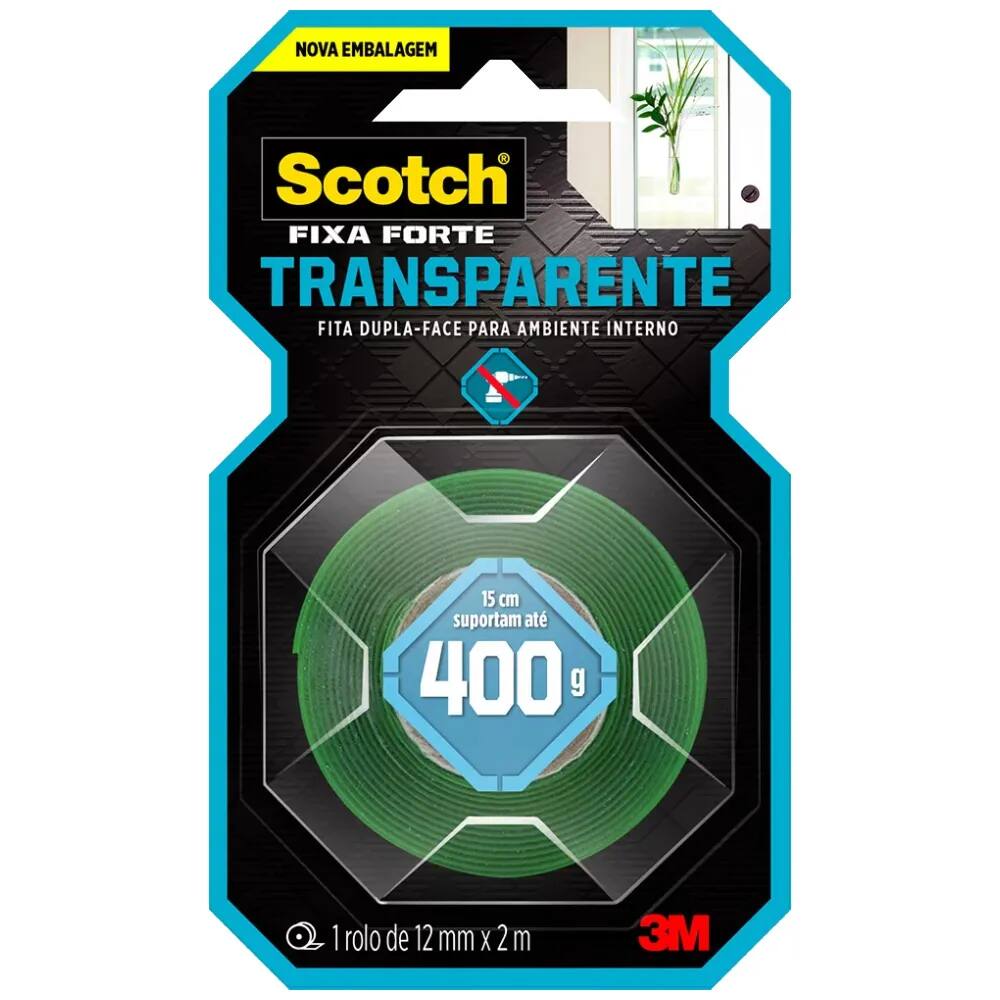 Fita Dupla Face Fixa Forte 12MM X 2M - 3M
