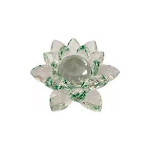 Enfeite Decoração Cristal Vidro Flor Lotus Sala Quarto