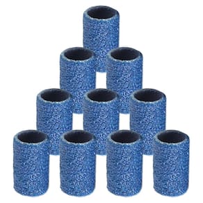 Kit 10 Tubo De Lixa 1/4 6.35Mm Grão 120 Azul Micro Retífica