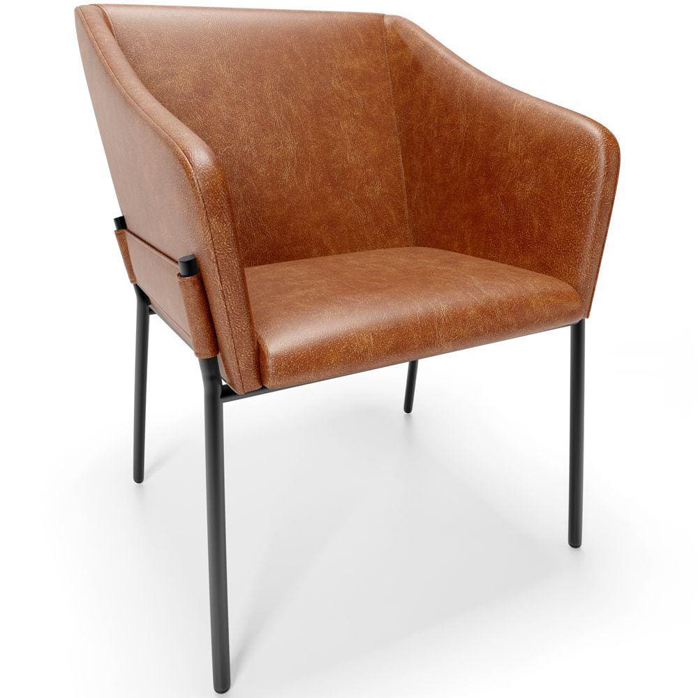 Cadeira Para Sala de Jantar Estar Living Olívia L02 Couríssimo Camel - Lyam Decor