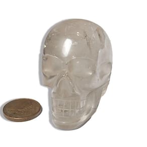 Crânio Pedra Quartzo Cristal Natural Médio Comum Média 100g