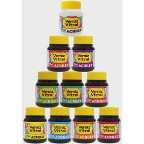 Kit Verniz Vitral 37ml Acrilex Escolha As Cores