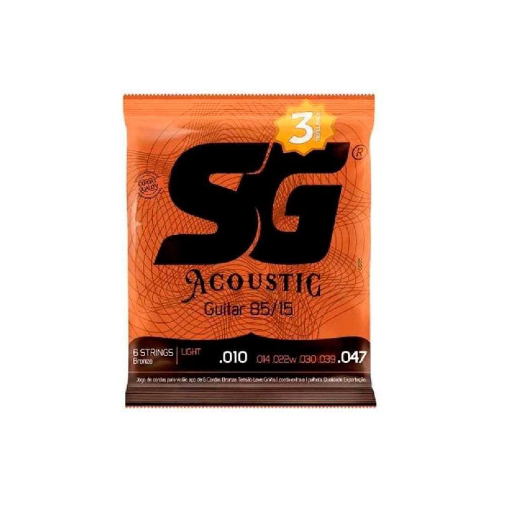 Encordoamento P/violão Aço Bronze 85/15 Pct/3 Sg 0.010 - 0.047 - Pç / 3 [F108]