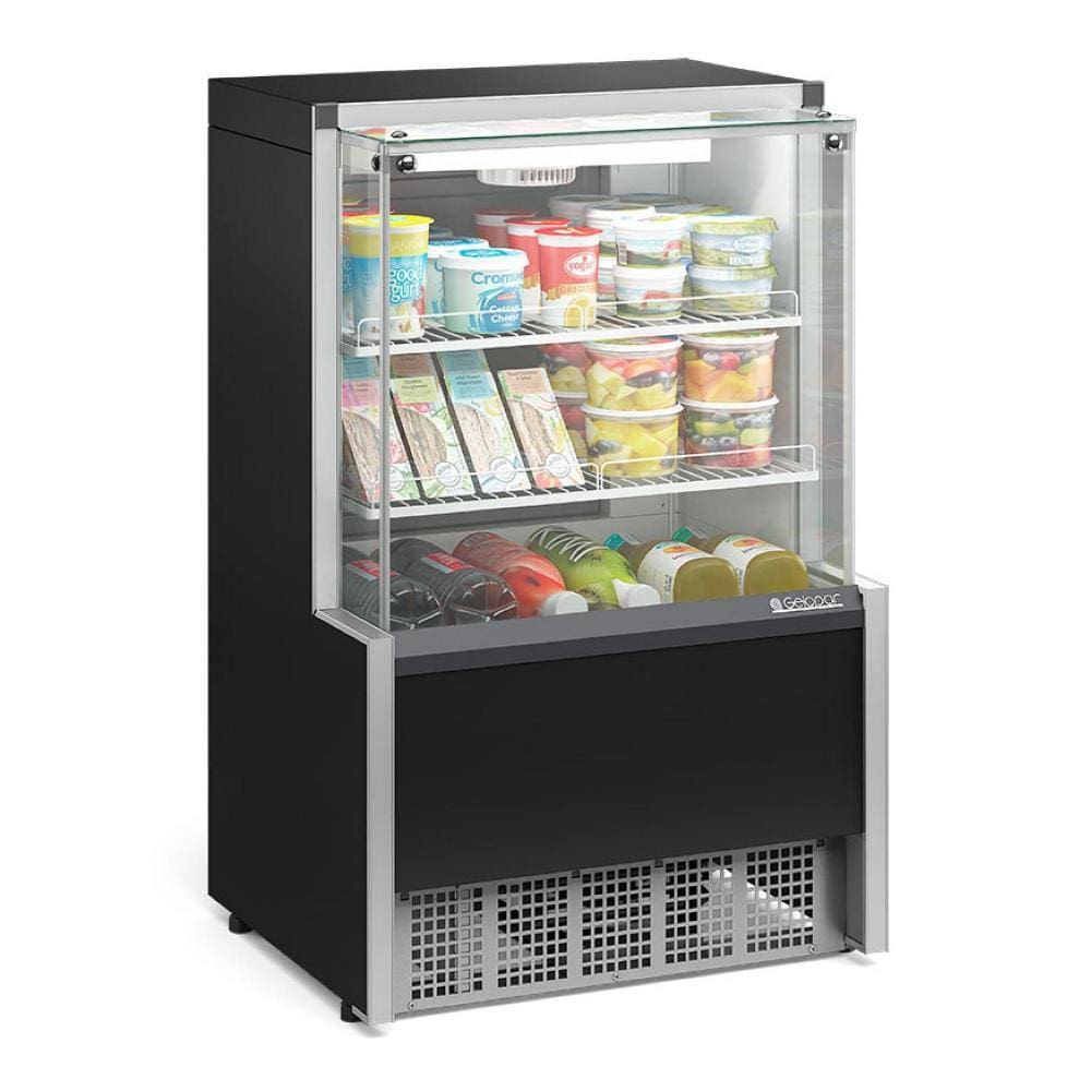 Expositora Refrigerada Aurora Ar Forçado Gpfa-075R Preto Vidro Reto 127V - Gelopar