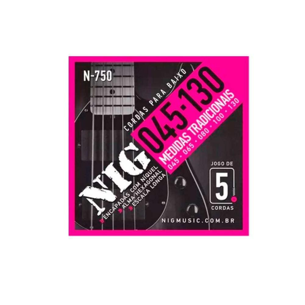 Encordoamento Contrabaixo. 045/ .130 - 5 Cordas Nig - Escala Longa N750 [F108]