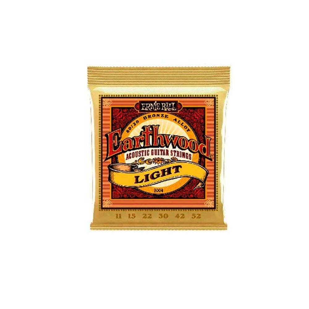 Encordoamento P/violão Aço Earthwood Leve 80/20 Bronze Ernie Ball 011&quot;-052&quot; P02004 [F108]