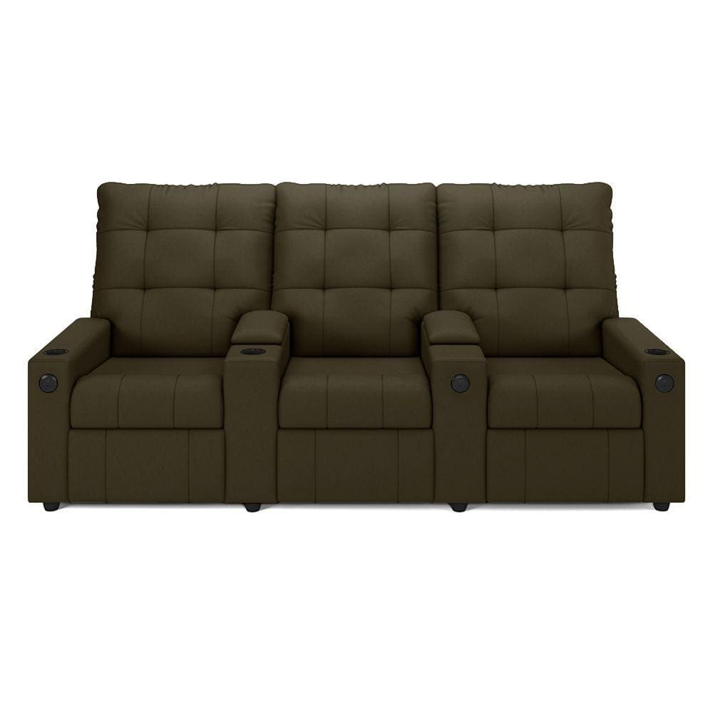 Poltrona do Papai Reclinável Cinema 3 Lugares Manual Baú USB Haifa F05 Veludo Capuccino - Lyam Decor