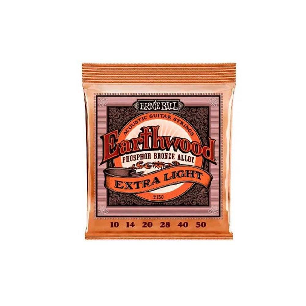 Encordoamento P/violão Aço Earthwood Extra Leve Phosphor Bronze Ernie Ball 010&quot;-050&quot; P02150 [F108]