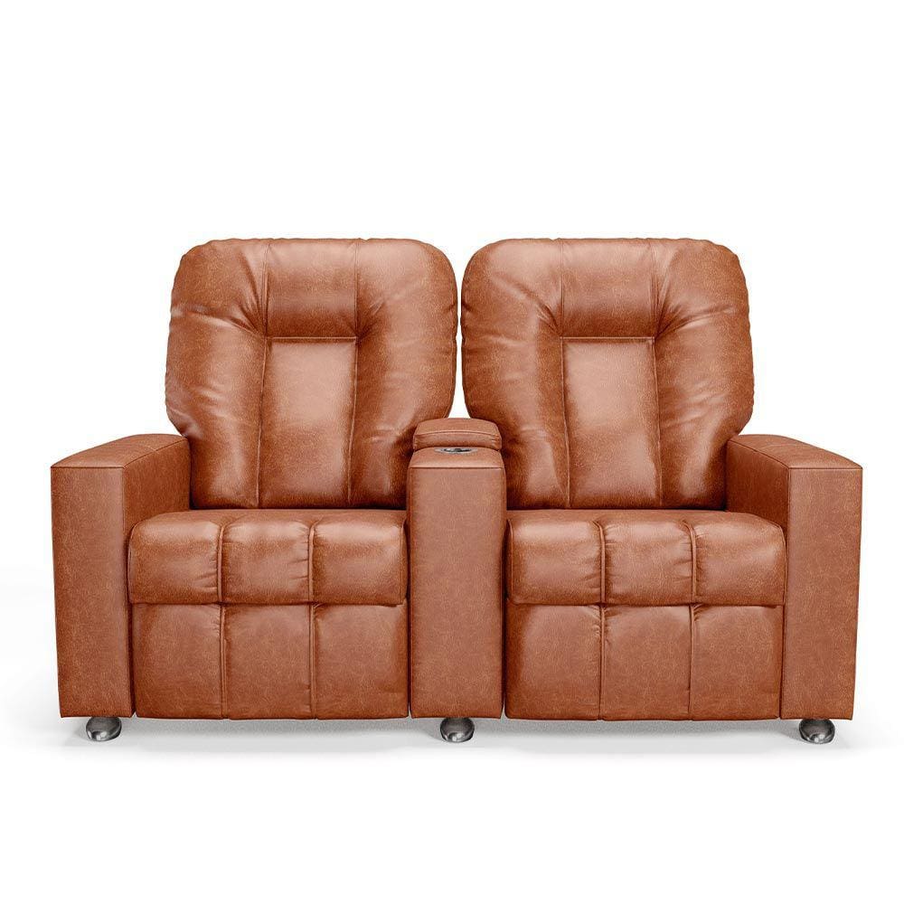 Poltrona do Papai Reclinável Manual 2 Lugares Sala de Cinema Romeo F05 Facto Camel - Lyam Decor