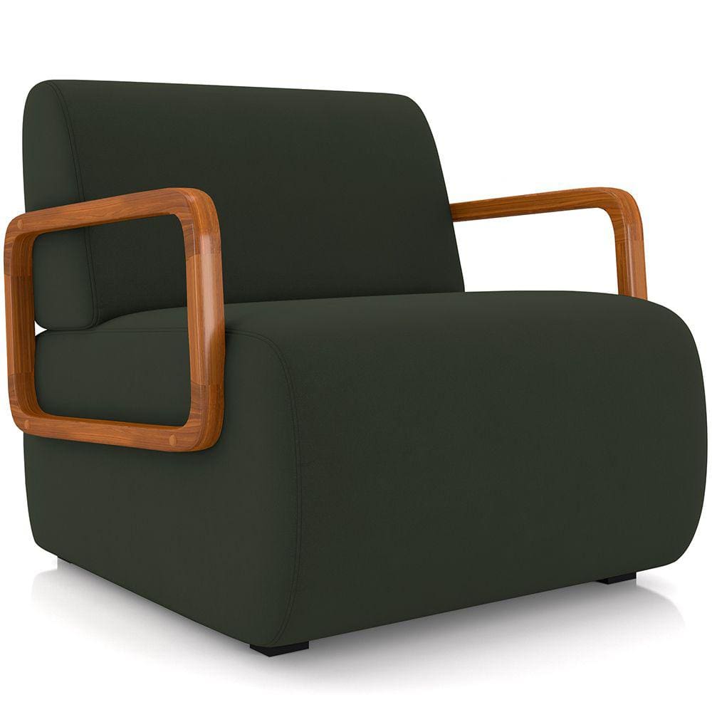 Poltrona Decorativa Orgânica Bruxelas K01 Veludo Verde - Lyam Decor