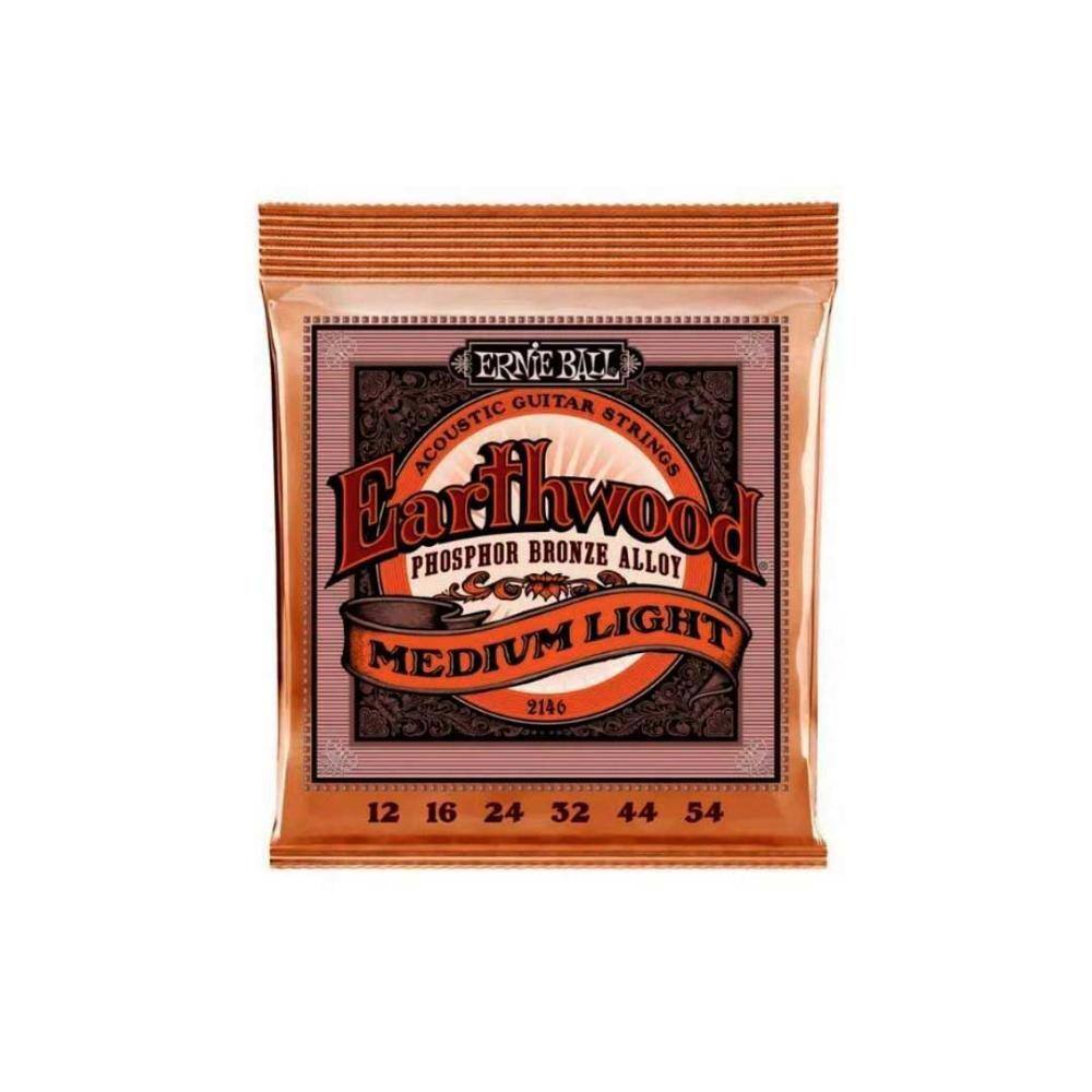Encordoamento P/violão Aço Earthwood Media Leve Phosphor Bronze Ernie Ball 012&quot;-054&quot; P02146 [F108]