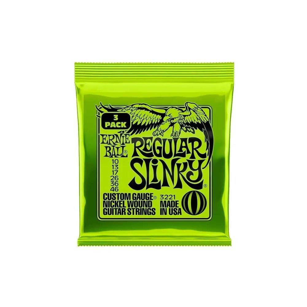 Encordoamento 010&quot;-046&quot; P/guitarra Regular Slink Niquel Ernie Ball Pct C/3 P03221 - Pç / 3 [F108]