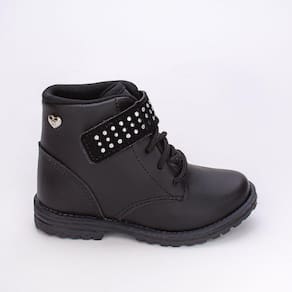 Bota Coturno Kidy Fashion Feminino com Aplicação Preto