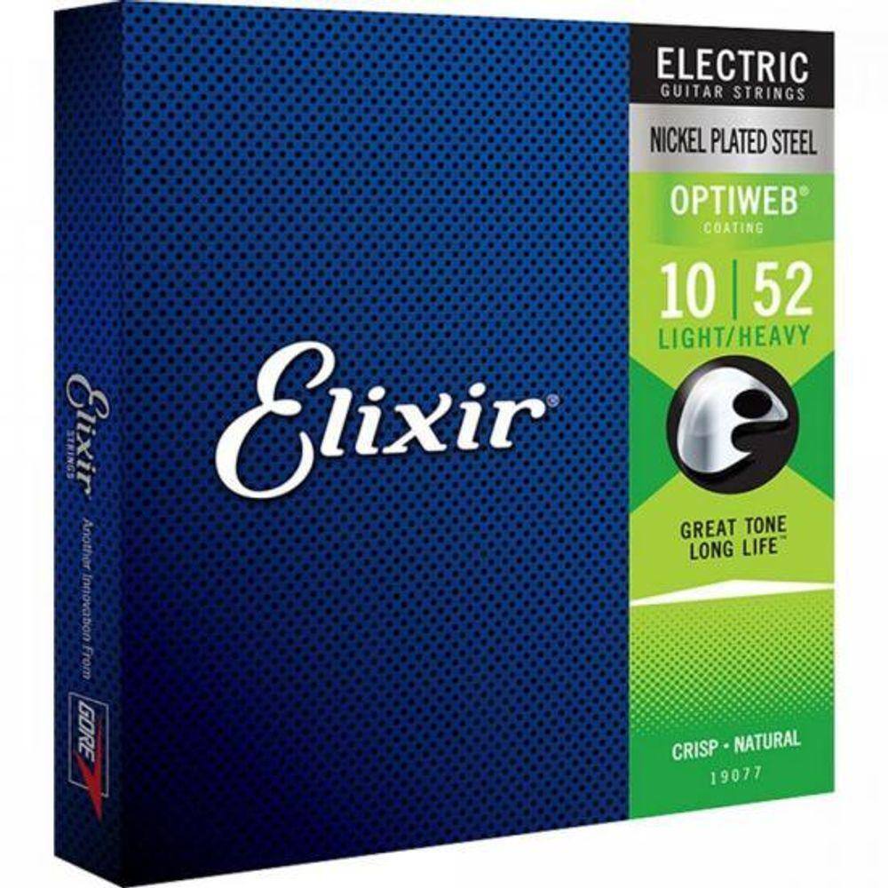 Encordoamento Para Guitarra .010 Light Heavy Optiweb 19077 Elixir [F002]