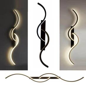Arandela Luminária Parede 74Cm Minimalista Ondas Led 3000K