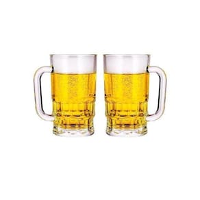 Kit Com 2 Canecas De Chopp Cerveja De Vidro 360Ml
