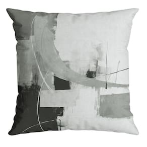 Capa para Almofada Velveteen 782 43 Cm X 43 Cm Preta/Cinza
