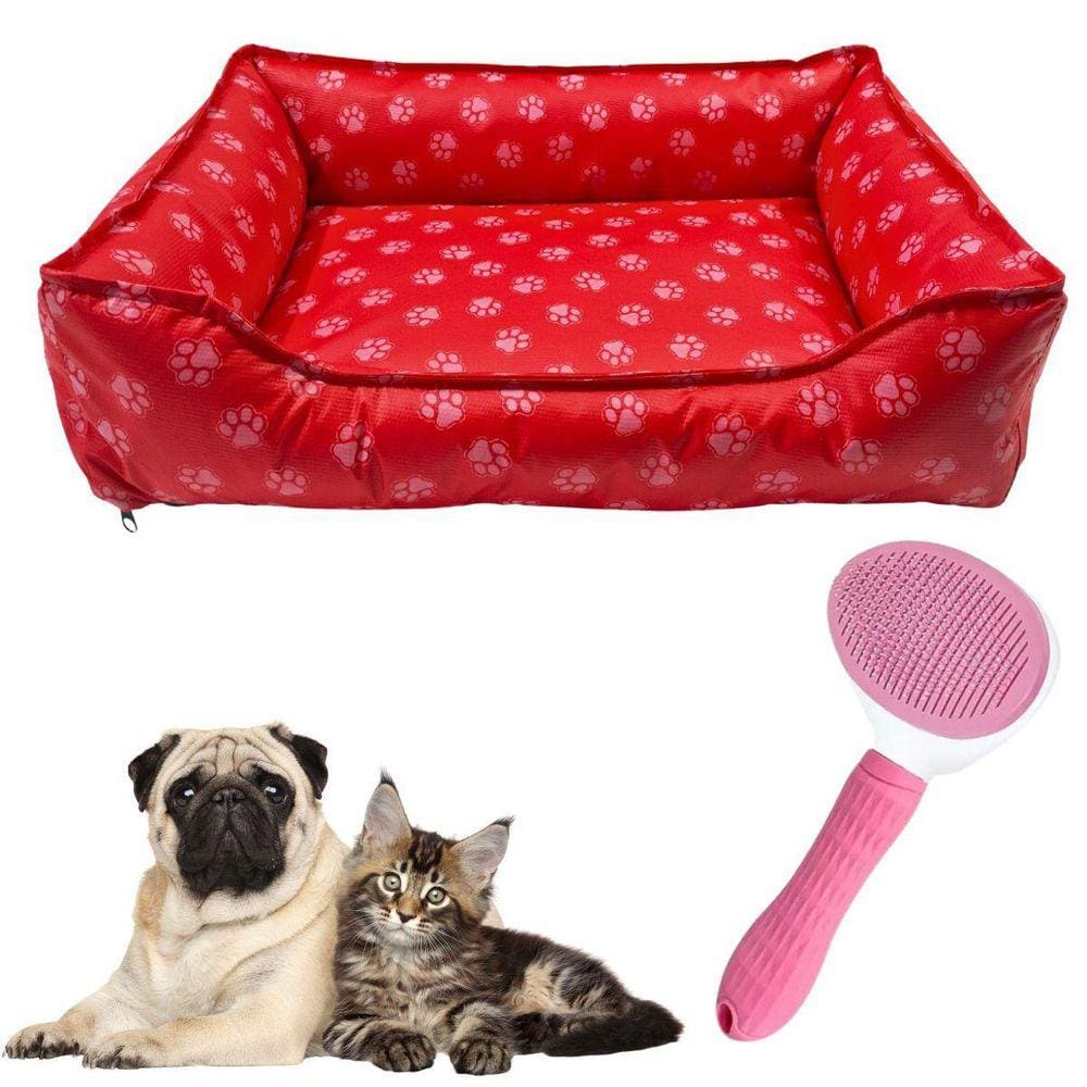 Cama Pet Luxo Retangular Impermeável Estampada M 50 X 40 +