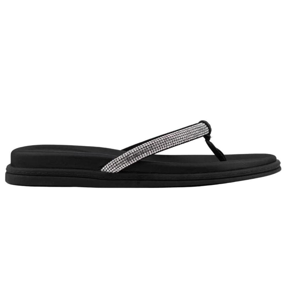 Chinelo Beira Rio Comfort Strass Feminino Preto