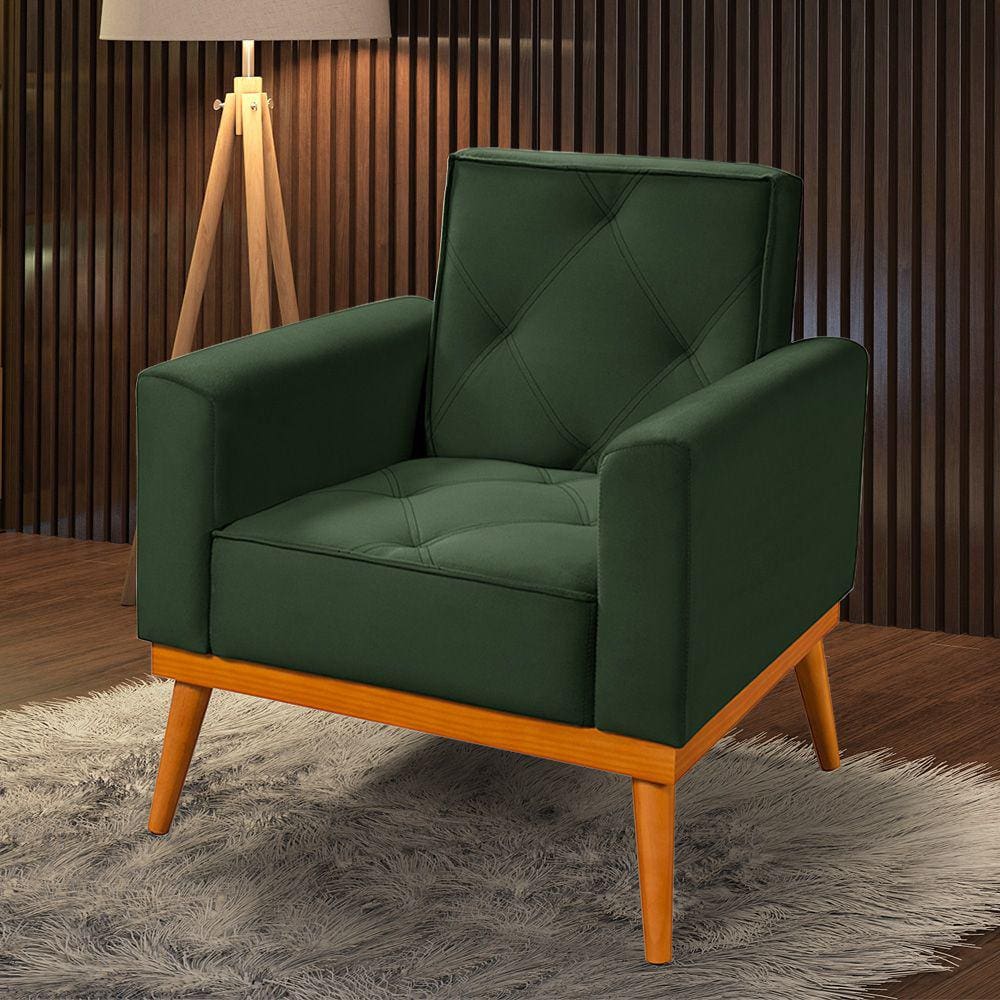 Poltrona Florença Veludo Verde