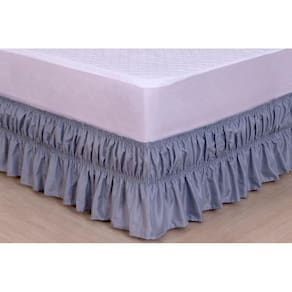 Saia Para Cama Box Colchobox Elasticada Ajustavel Queen Ou King Size Cinza [F101]
