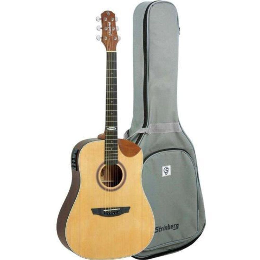 Violão Strinberg SD201HC Folk Aço Eletroacústico Natural Satin Com Bag [F002]