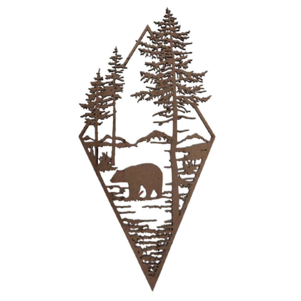 Urso Decorativo Mata Mdf 3mm Natural Cru 43x20 Cm [F031]