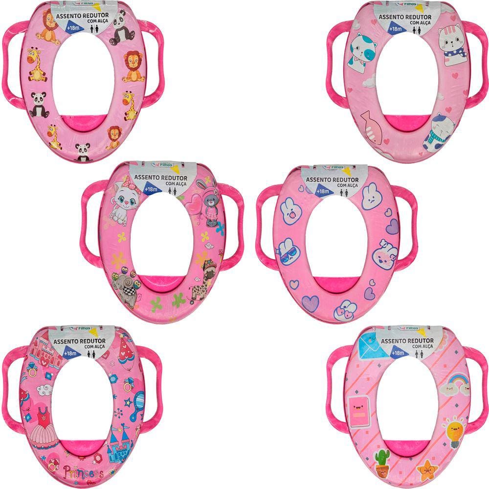 Assento Redutor Troninho Desfralde Bebê Macio Rosa Pais & Filhos