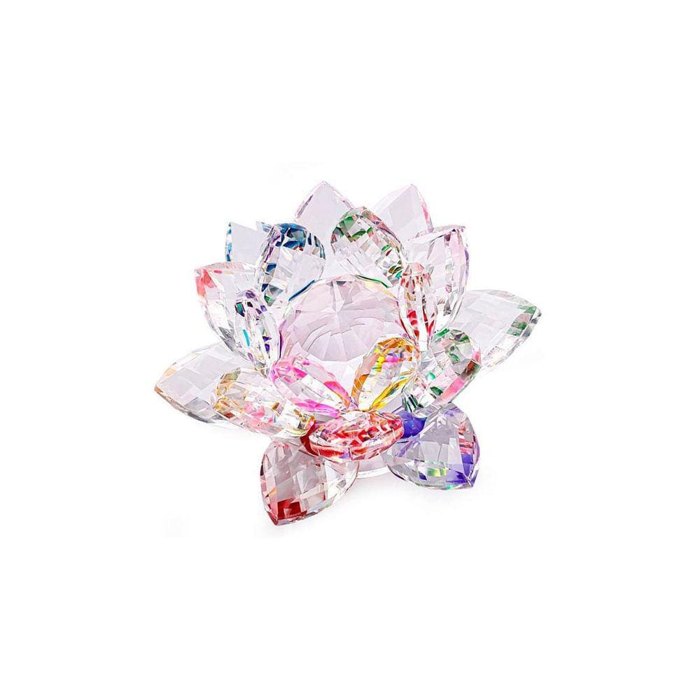 Enfeite Decoração Cristal Vidro Flor Lotus Sala Quarto