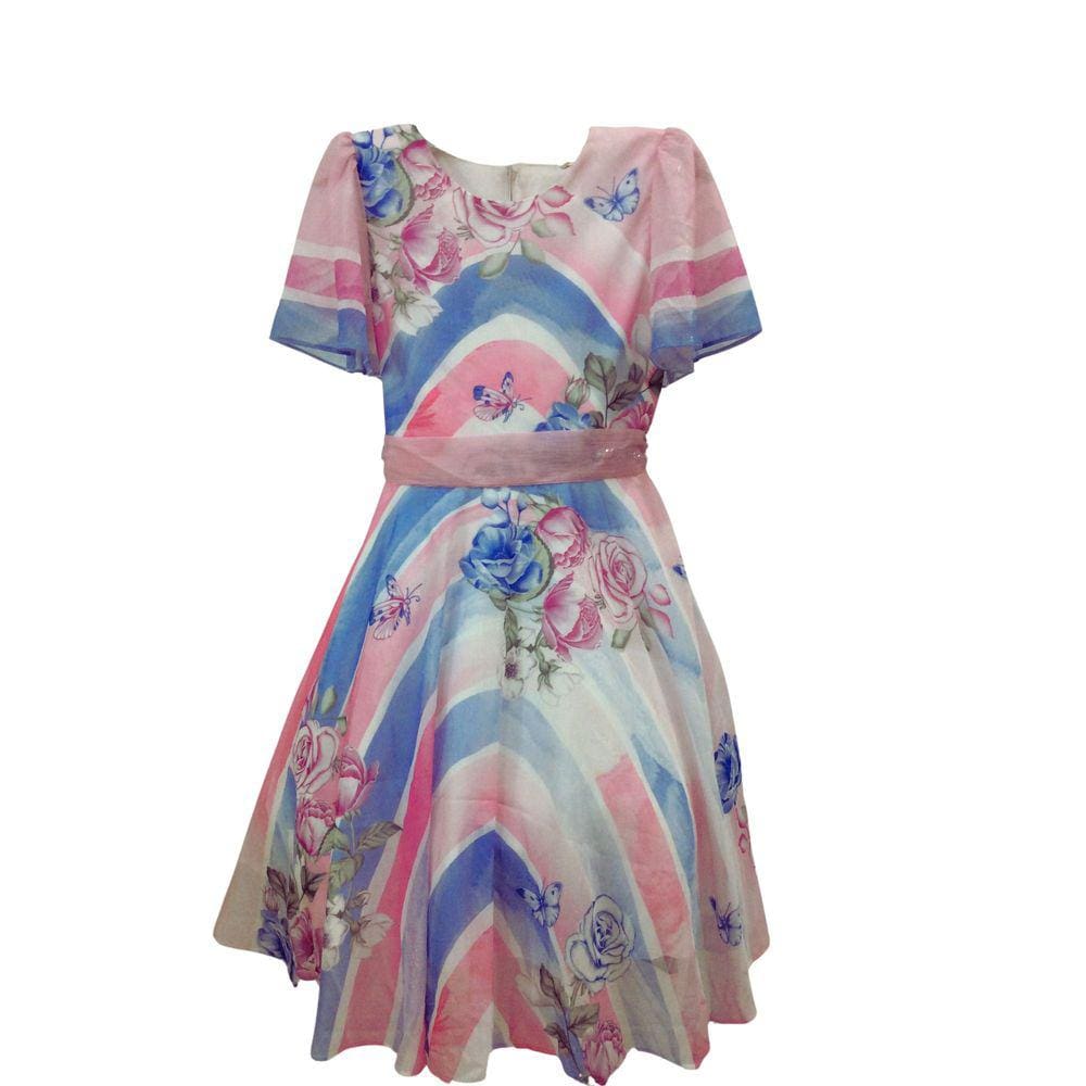 Vestido Festa Luxo Infantil Petit Cherie Rosa Azul