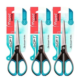 Kit 03 Tesoura de Aço Multiuso Essentials Soft 17cm Blister Maped