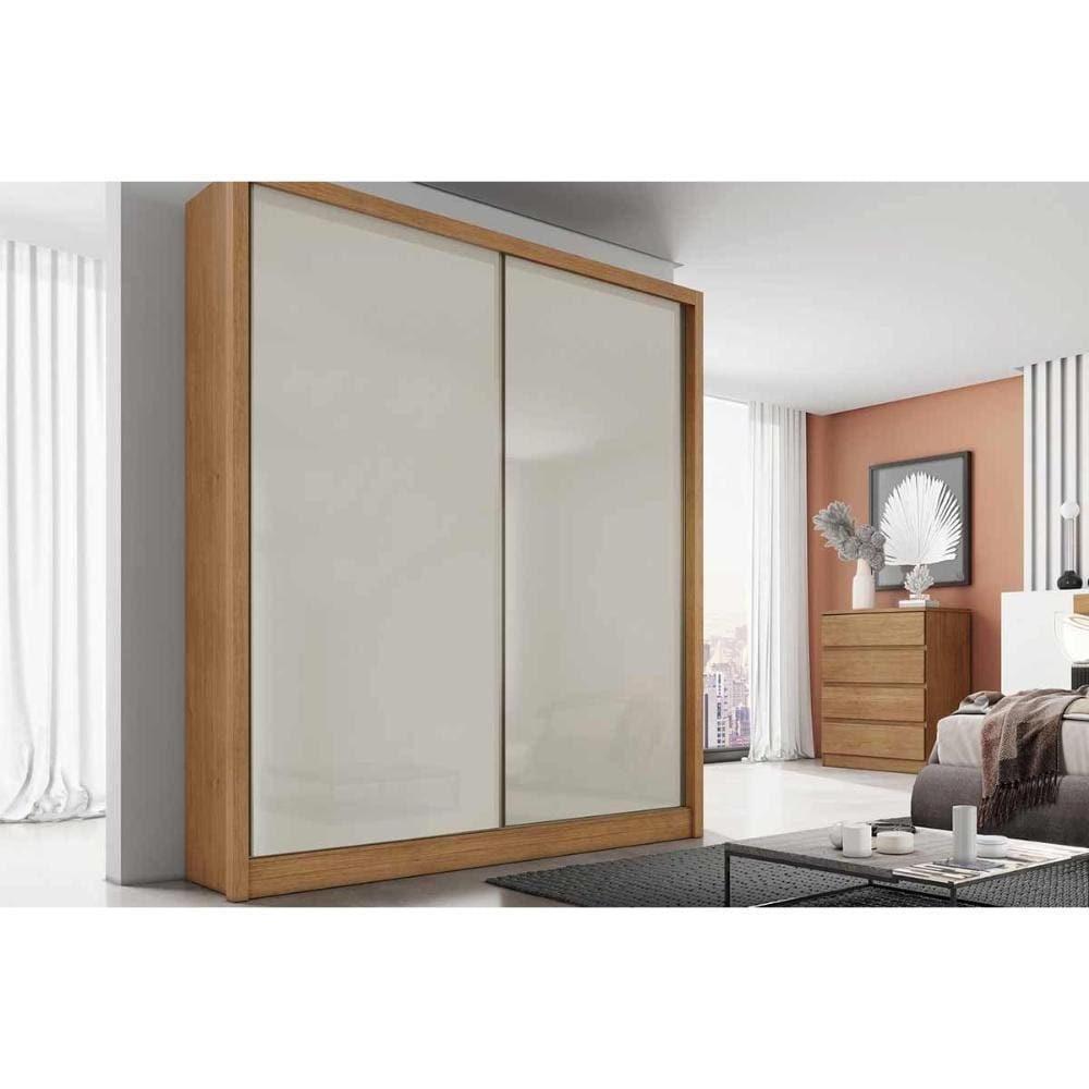 Guarda Roupa Solteiro 2 Portas E 3 Gavetas Virtus Plus Freijo Cumaru C/ Fendi - Novo Horizonte