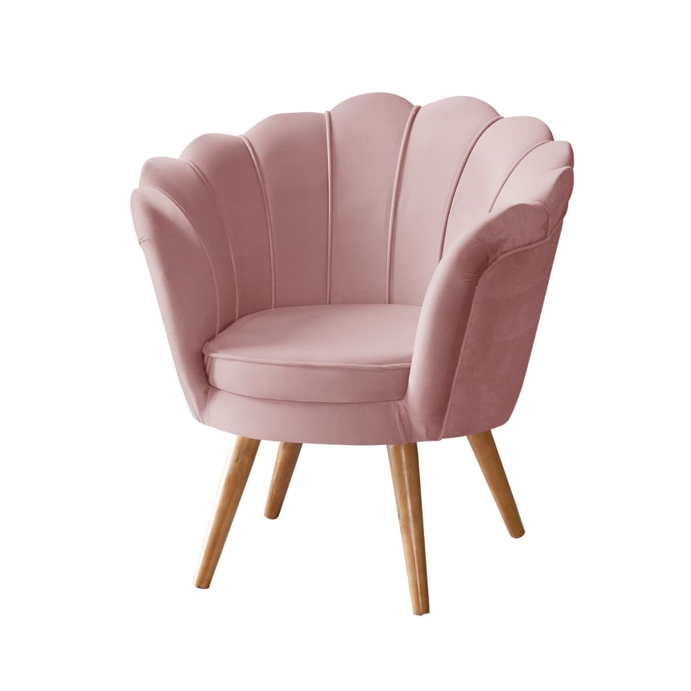 Poltrona Decorativa Pétala Bege e Rose Valudo - Luxuosa